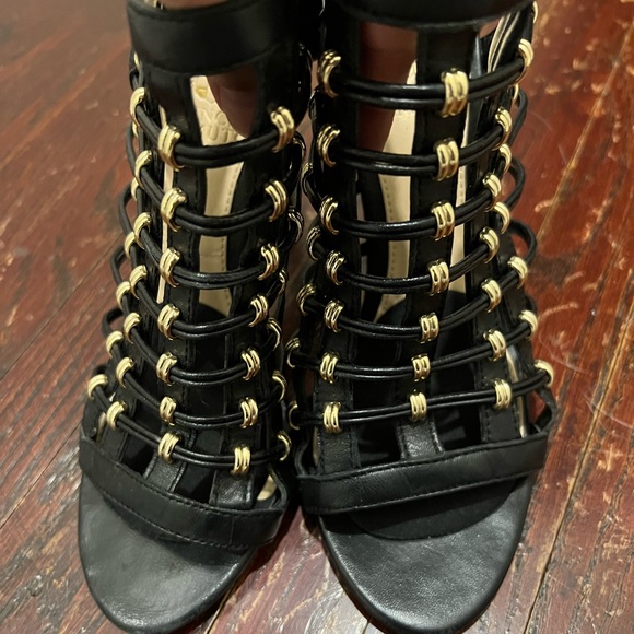 Vince black with gold beads caged heels - Picture 6 of 8